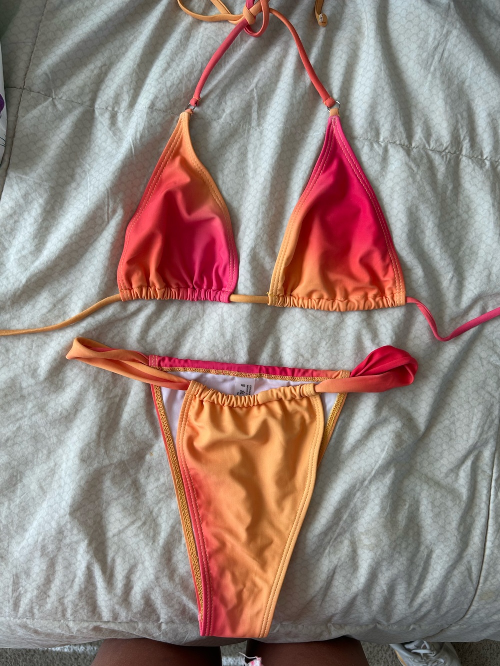 Ombre Pink and Orange bikini set